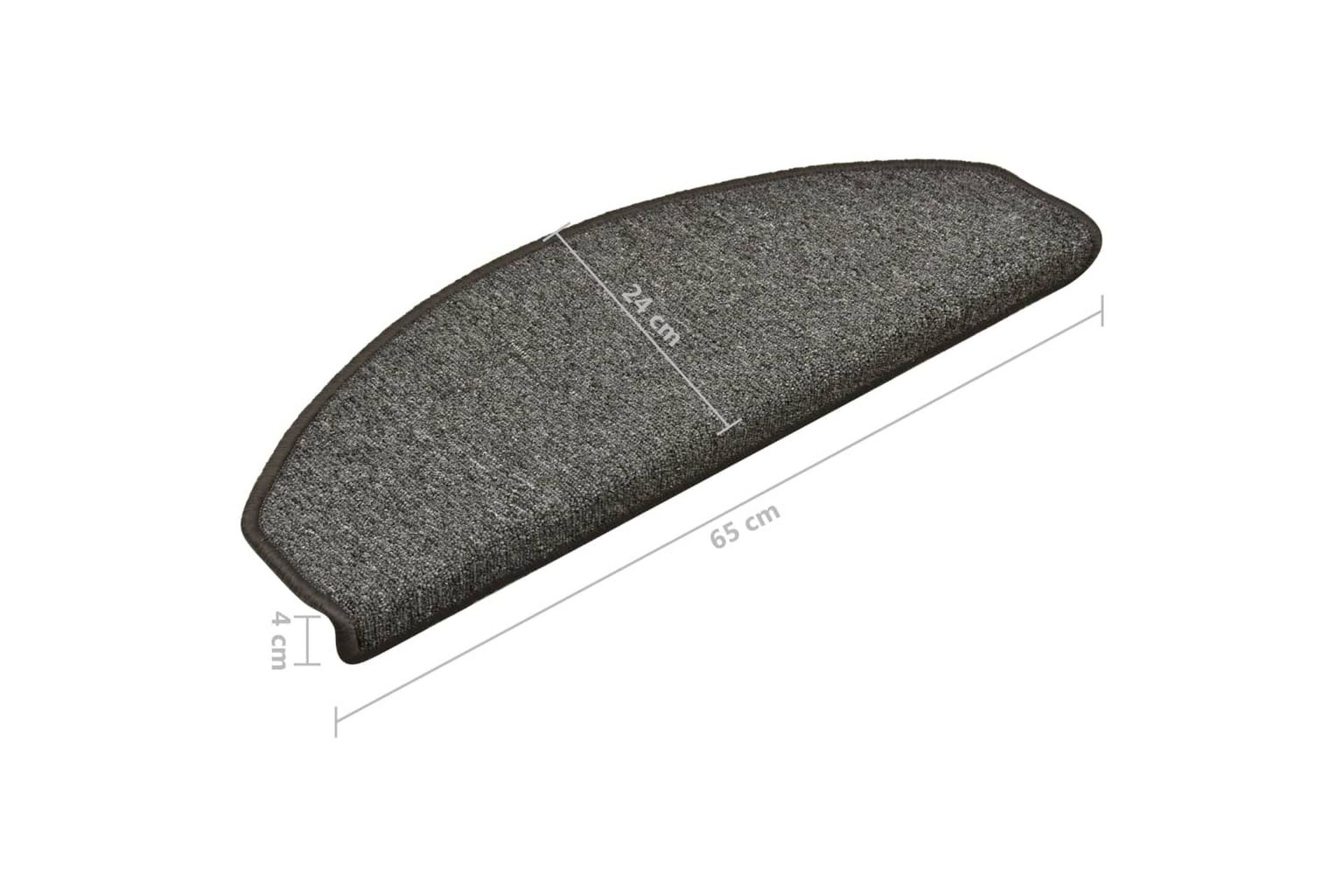 Trappetrinnstepper 15 stk mørkegrå 65x24x4 cm - Grå - Tekstiler - Tepper & Matter - Spesialmatte - Trappetepper