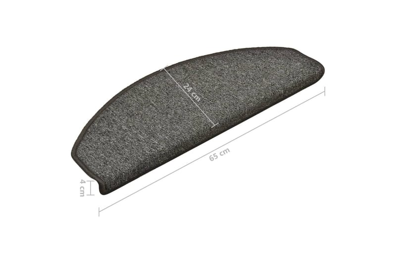 Trappetrinnstepper 15 stk mørkegrå 65x24x4 cm - Grå - Tekstiler - Tepper & Matter - Spesialmatte - Trappetepper