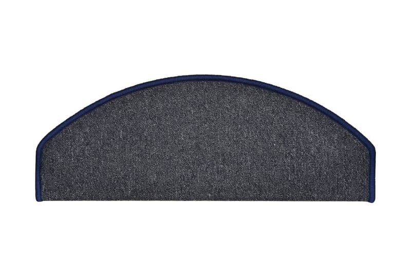 Trappetrinnstepper 15 stk mørkegrå og blå 65x24x4 cm - Grå - Tekstiler - Tepper & Matter - Spesialmatte - Trappetepper