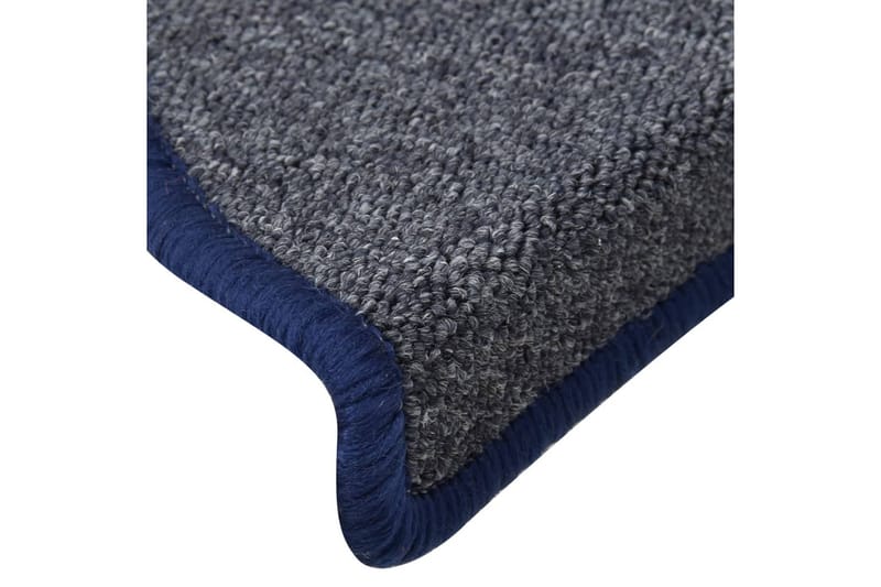 Trappetrinnstepper 15 stk mørkegrå og blå 65x24x4 cm - Grå - Tekstiler - Tepper & Matter - Spesialmatte - Trappetepper