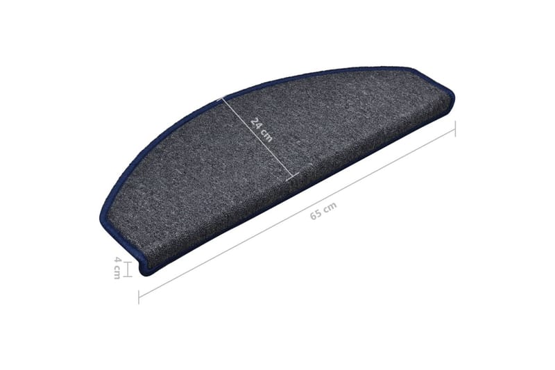 Trappetrinnstepper 15 stk mørkegrå og blå 65x24x4 cm - Grå - Tekstiler - Tepper & Matter - Spesialmatte - Trappetepper