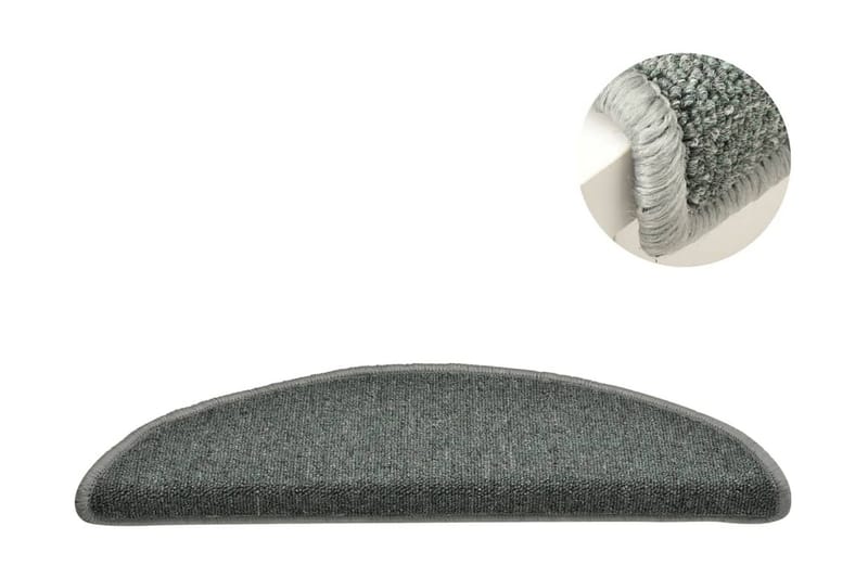 Trappetrinnstepper 15 stk mørkegrønn 56x17x3 cm - grønn - Tekstiler - Tepper & Matter - Spesialmatte - Trappetepper