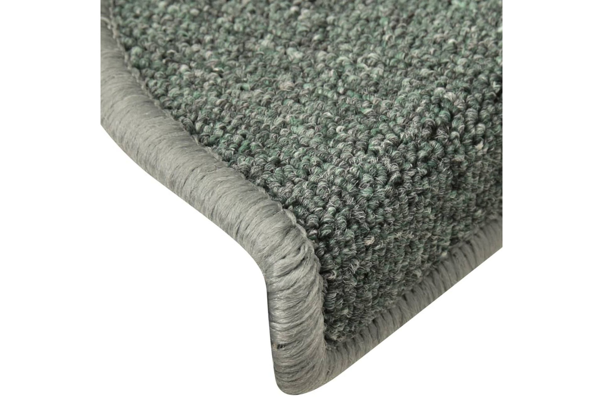 Trappetrinnstepper 15 stk mørkegrønn 56x17x3 cm - grønn - Tekstiler - Tepper & Matter - Spesialmatte - Trappetepper