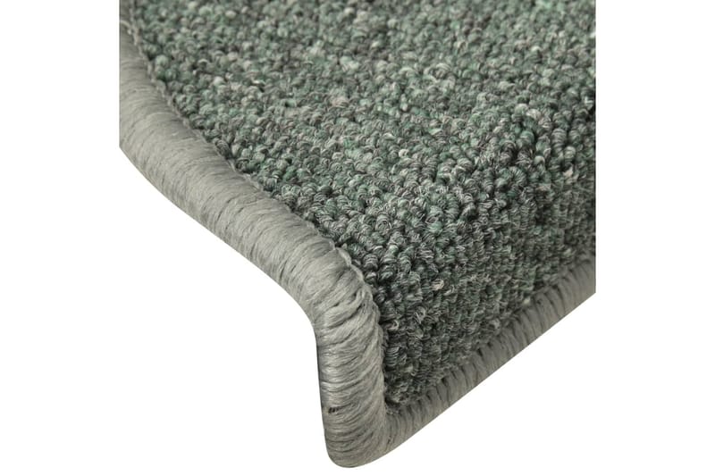 Trappetrinnstepper 15 stk mørkegrønn 56x17x3 cm - grønn - Tekstiler - Tepper & Matter - Spesialmatte - Trappetepper