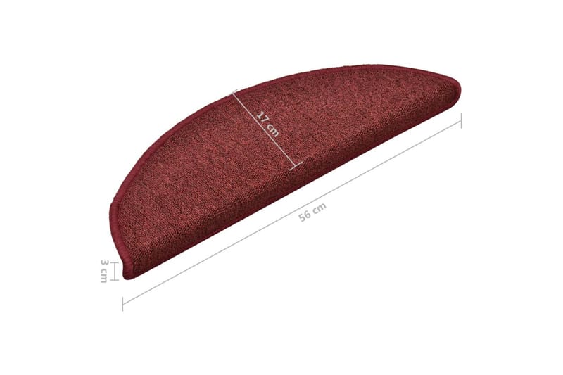 Trappetrinnstepper 15 stk rød 56x17x3 cm - Rød - Tekstiler - Tepper & Matter - Spesialmatte - Trappetepper
