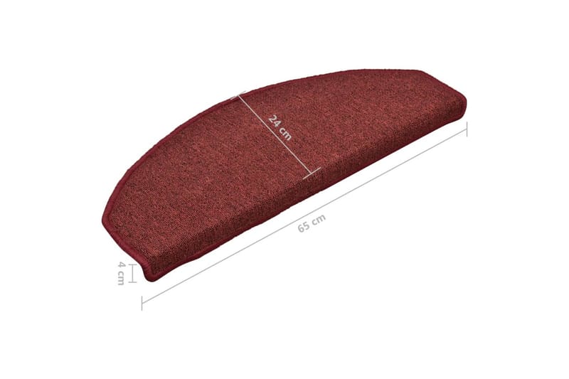 Trappetrinnstepper 15 stk rød 65x24x4 cm - Rød - Tekstiler - Tepper & Matter - Spesialmatte - Trappetepper