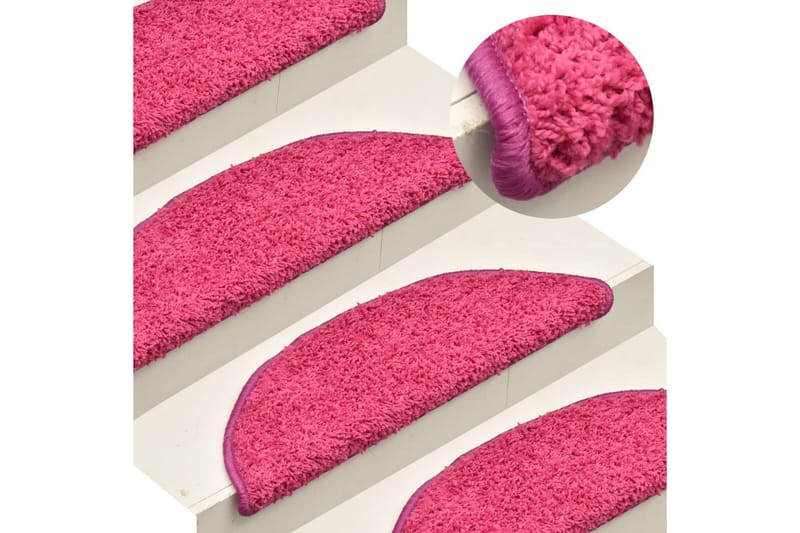 Trappetrinnstepper 15 stk rosa 65x21x4 cm - Rosa - Tekstiler - Tepper & Matter - Spesialmatte - Trappetepper