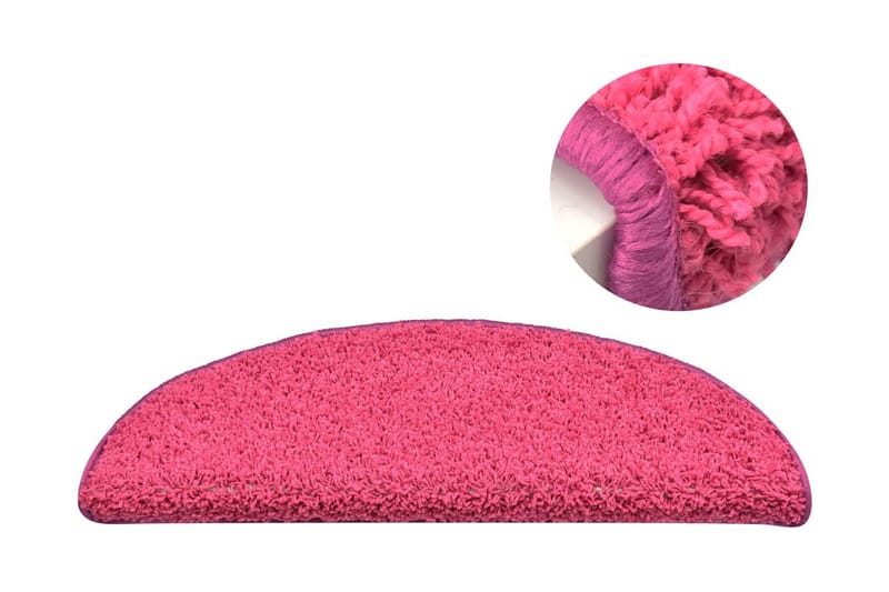 Trappetrinnstepper 15 stk rosa 65x21x4 cm - Rosa - Tekstiler - Tepper & Matter - Spesialmatte - Trappetepper