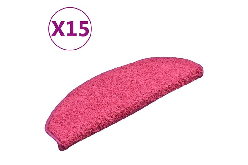 Trappetrinnstepper 15 stk rosa 65x21x4 cm - Rosa - Tekstiler - Tepper & Matter - Spesialmatte - Trappetepper