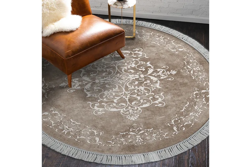 Alanur Home Matte 160x160 cm - Beige - Tekstiler - Tepper & Matter - Moderne tepper - Wiltontepper