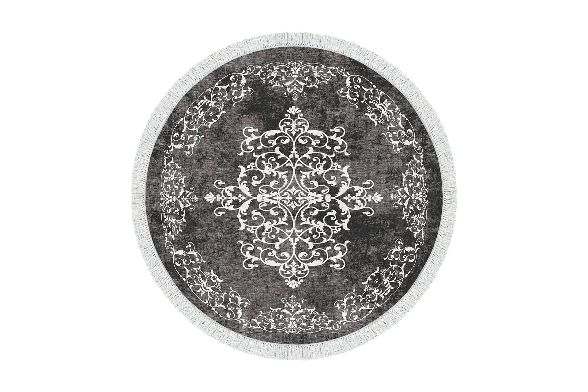 Alanur Home Matte 180 cm Rund - Grå/Hvit