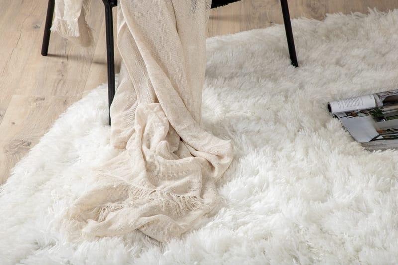 Grace Ryematte Rund 200 cm - Hvit - Tekstiler - Tepper & Matter - Moderne tepper - Ryeteppe