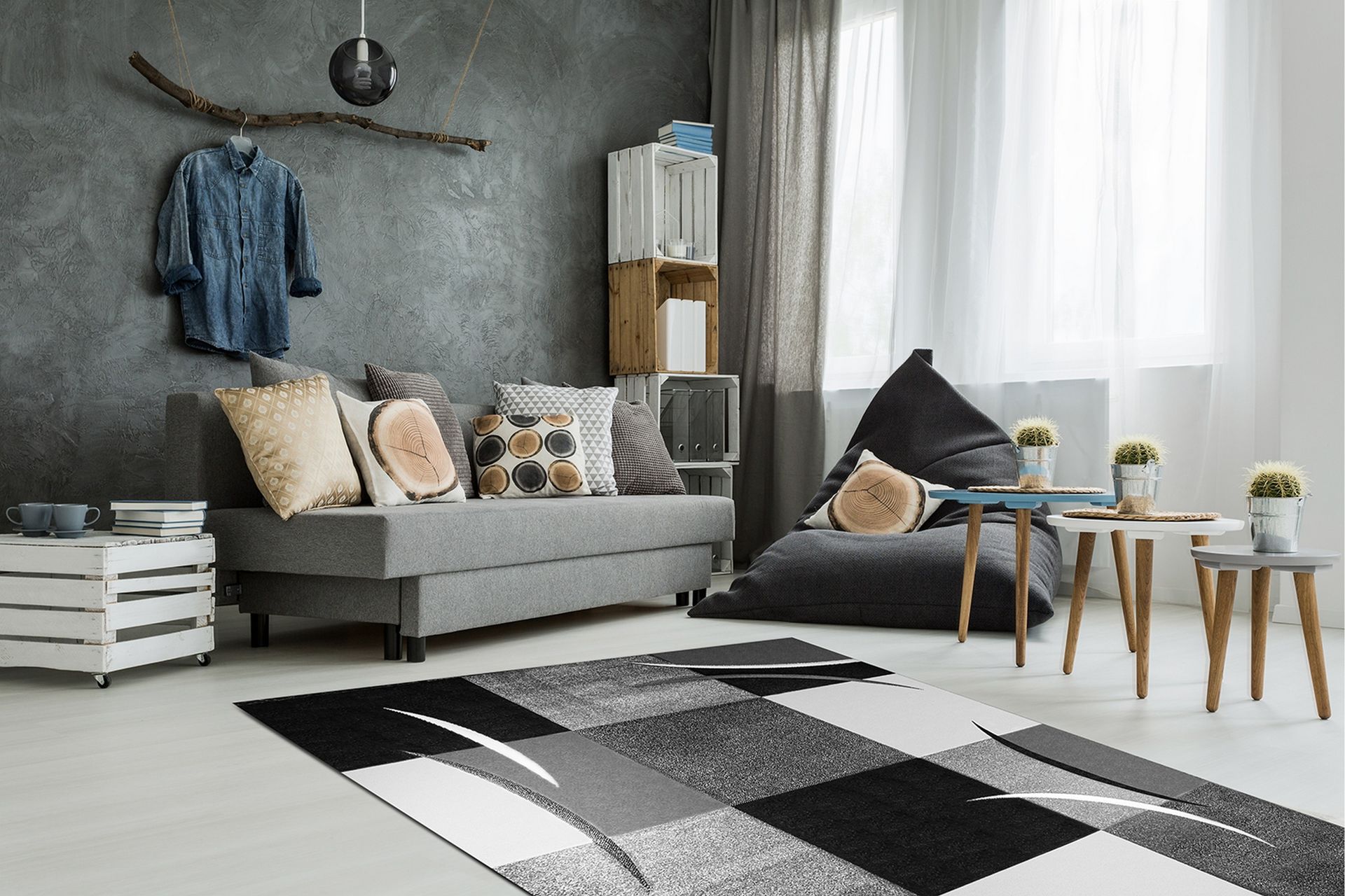 London Patch Friezematte 200x290 - Svart - Tekstiler - Tepper & Matter - Moderne tepper - Wiltontepper
