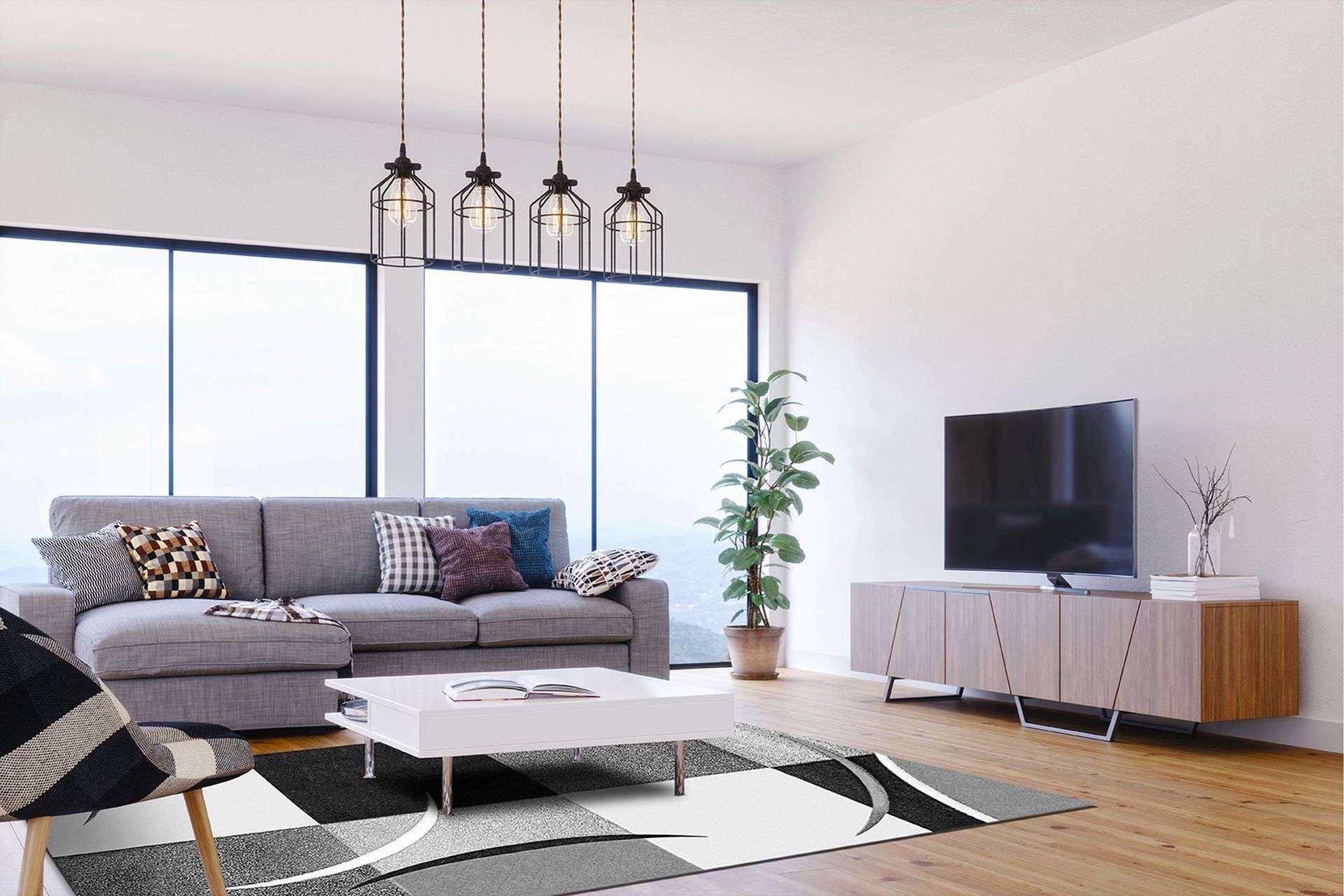 London Patch Friezematte 200x290 - Svart - Tekstiler - Tepper & Matter - Moderne tepper - Wiltontepper