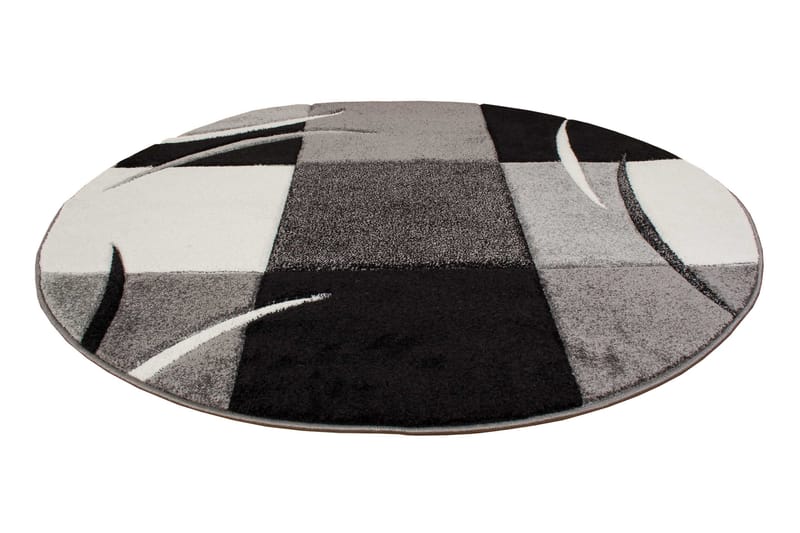 London Patch Friezematte Rund 200 - Svart - Tekstiler - Tepper & Matter - Store tepper