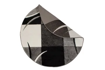 London Patch Friezematte Rund 240 - Svart - Tekstiler - Tepper & Matter - Moderne tepper - Wiltontepper