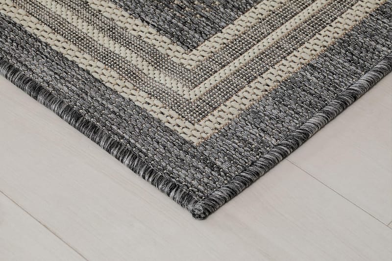 Madrid Frame Matte 133x190 cm Flatvevd - Grå - Tekstiler - Tepper & Matter - Flatvevde tepper