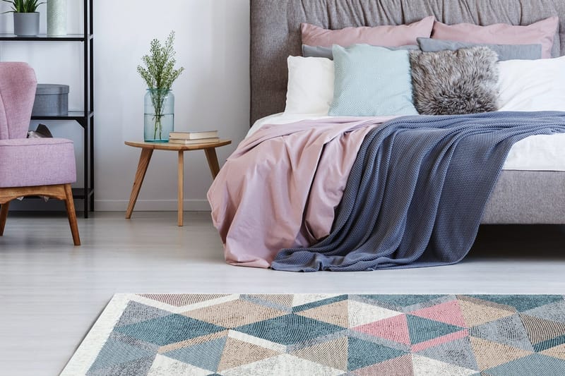 Matte AR 10 - Blå, Rosa - Blå/Rosa/Beige/Grå/Bomull - Tekstiler - Tepper & Matter - Flatvevde tepper