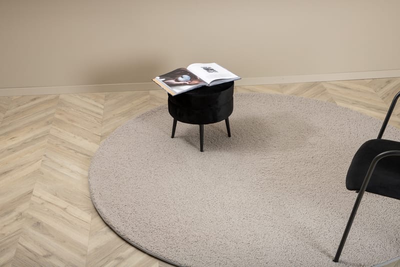 Teddy Ryematte Rund 200 cm - Grå - Tekstiler - Tepper & Matter - Moderne tepper - Ryeteppe