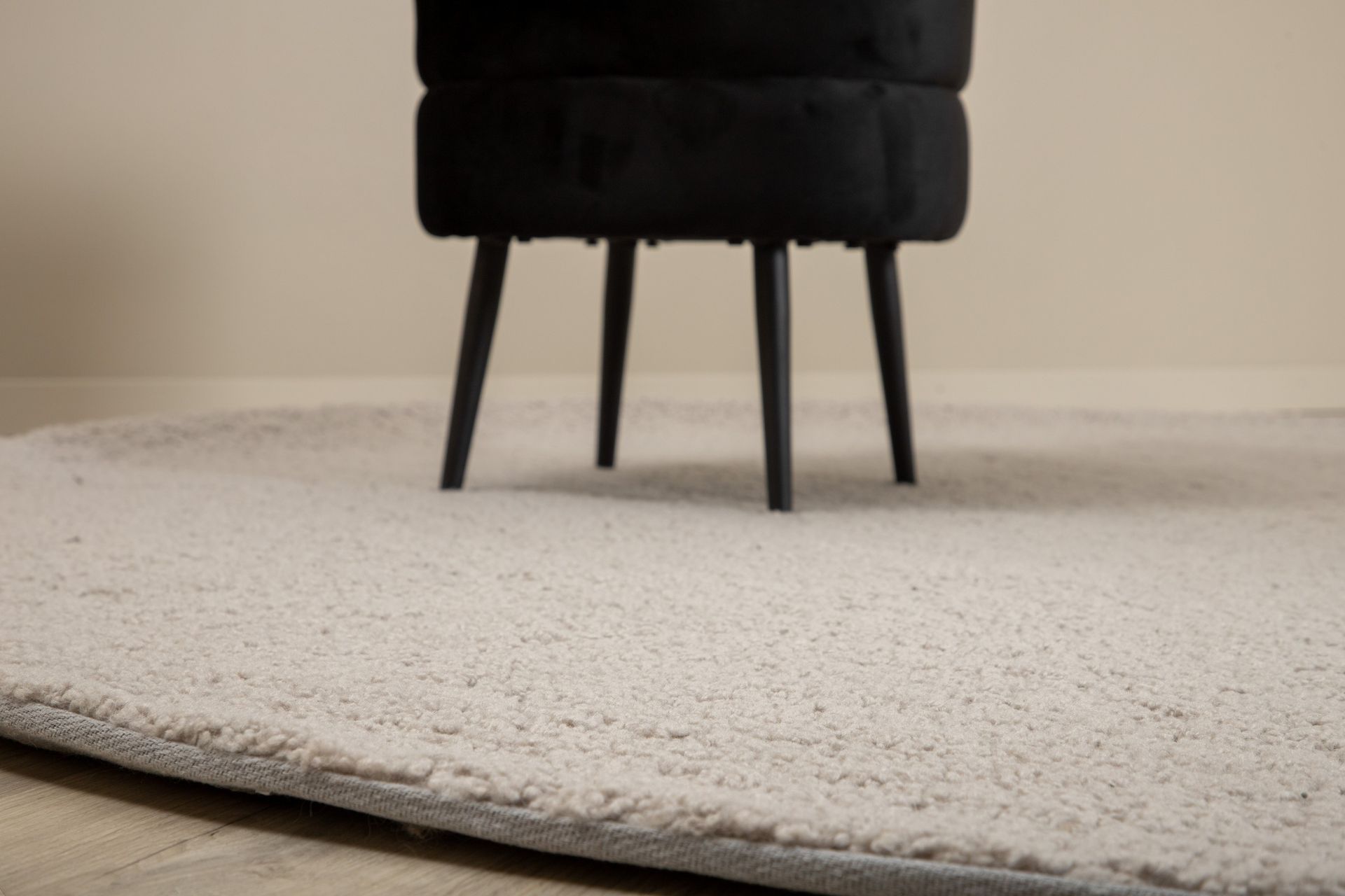 Teddy Ryematte Rund 200 cm - Grå - Tekstiler - Tepper & Matter - Moderne tepper - Ryeteppe