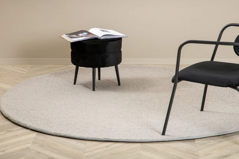 Teddy Ryematte Rund 200 cm, Grå