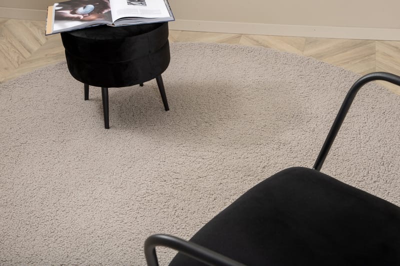 Teddy Ryematte Rund 200 cm - Grå - Tekstiler - Tepper & Matter - Moderne tepper - Ryeteppe