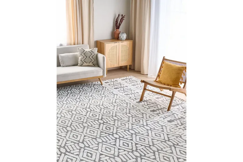 Teppe Sibi - Hvit, Grå, 300x400 cm - Tekstiler - Tepper & Matter - Store tepper