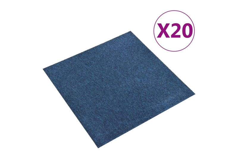 Teppefliser gulv 20 stk 5 m² 50x50 cm mørkeblå - Vegg til vegg tepper