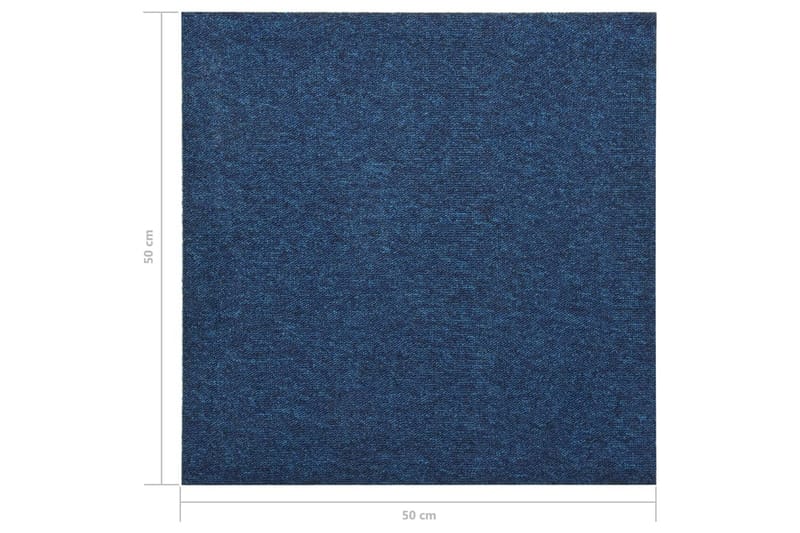 Teppefliser gulv 20 stk 5 m² 50x50 cm mørkeblå - Vegg til vegg tepper