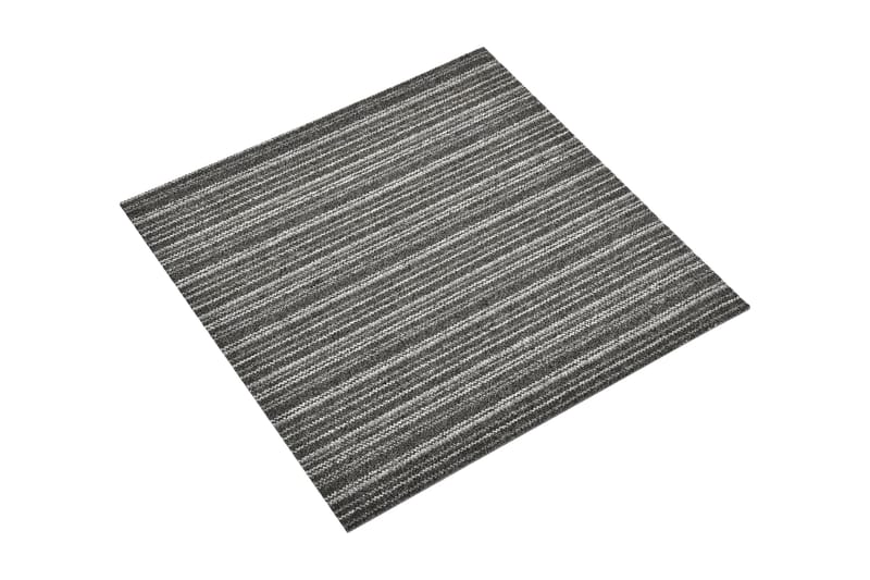 Teppefliser gulv 20 stk 5 m² 50x50 cm stripet antrasitt - Vegg til vegg tepper