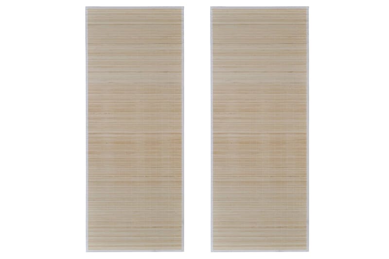 Tepper i naturlig bambus rektangulr 2 stk 120x180 cm - Beige - Tekstiler - Tepper & Matter