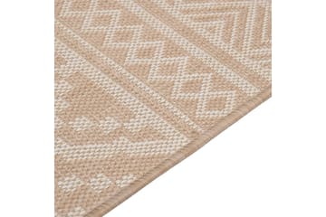 Utendørs flatvevd teppe 140x200 cm brun striper - Brun - Tekstiler - Tepper & Matter - Utendørstepper