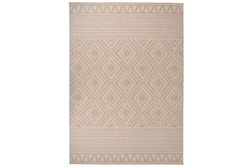 Utendørs flatvevd teppe 140x200 cm brun striper - Brun - Tekstiler - Tepper & Matter - Utendørstepper