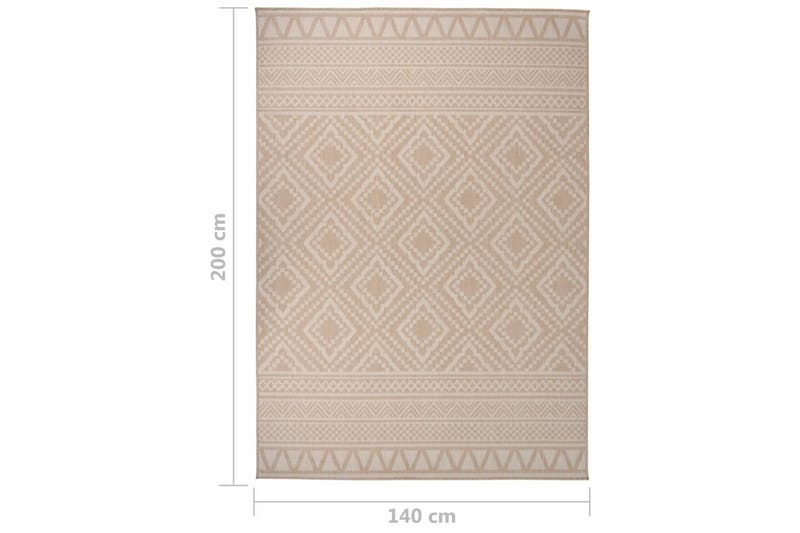 Utendørs flatvevd teppe 140x200 cm brun striper - Brun - Tekstiler - Tepper & Matter - Utendørstepper