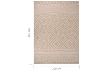 Utendørs flatvevd teppe 200x280 cm brun striper - Brun - Tekstiler - Tepper & Matter - Utendørstepper