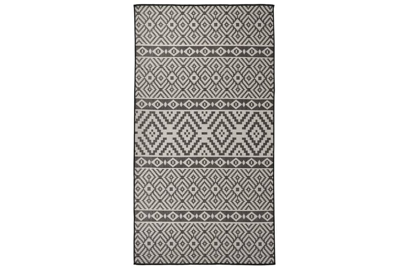 Utendørs flatvevd teppe 80x150 cm svart striper - Svart - Tekstiler - Tepper & Matter - Utendørstepper