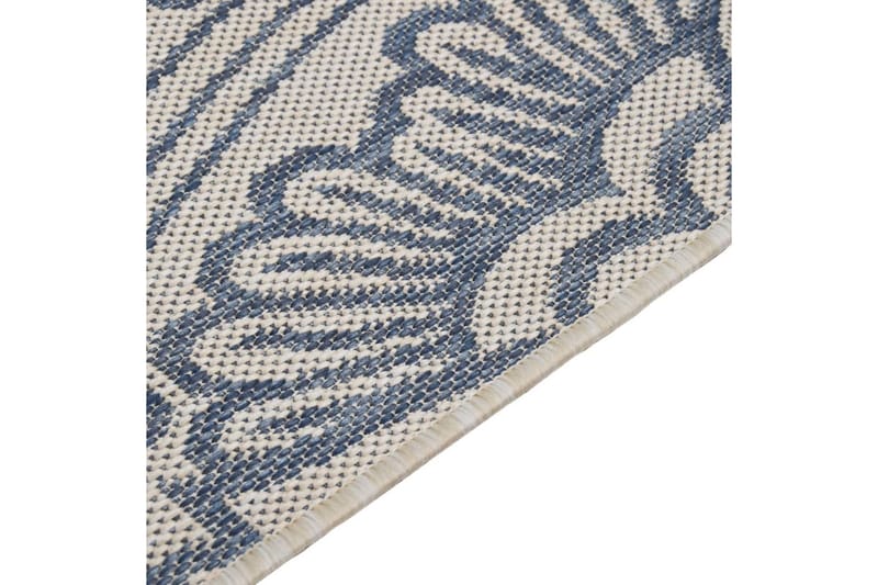 Utendørs flatvevd teppe 80x250 cm blå mønster - Blå - Utendørstepper