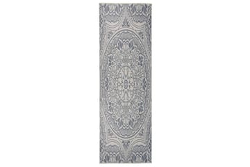 Utendørs flatvevd teppe 80x250 cm blå mønster - Blå - Tekstiler - Tepper & Matter - Utendørstepper