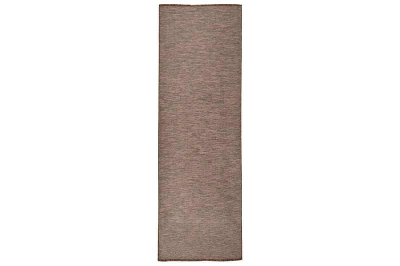 Utendørs flatvevd teppe 80x250 cm brun - Brun - Tekstiler - Tepper & Matter - Utendørstepper