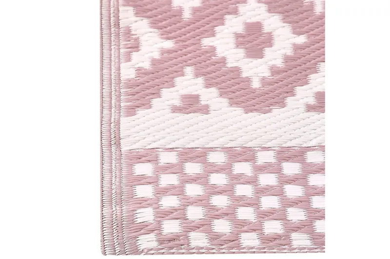 Utendørs teppe Thane - Rosa, Hvit - Tekstiler - Tepper & Matter - Utendørstepper