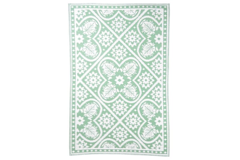 Esschert Design Uteppe 182x122 cm fliser grønn og hvit - grønn - Tekstiler - Tepper & Matter - Utendørstepper