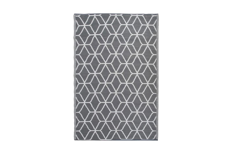Esschert Design Uteteppe grafikk 180x121 cm grå og hvit - Tekstiler - Tepper & Matter - Utendørstepper