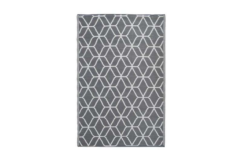 Esschert Design Uteteppe grafikk 180x121 cm grå og hvit - Utendørstepper