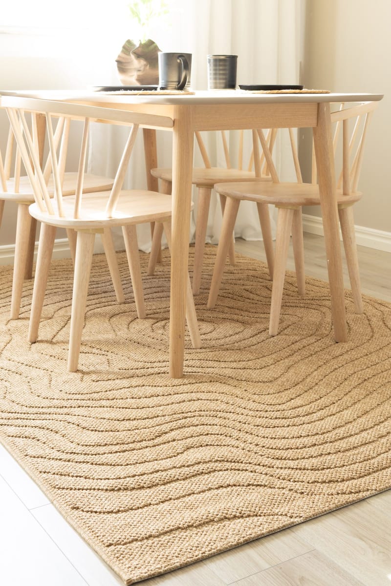 Maskinvevd teppe KM Home Capri Modern 240x340 cm Jute - jute - Tekstiler - Tepper & Matter - Utendørstepper