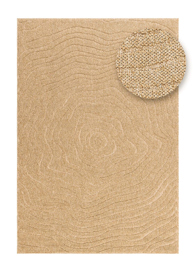 Maskinvevd teppe KM Home Capri Modern 240x340 cm Jute - jute - Tekstiler - Tepper & Matter - Utendørstepper