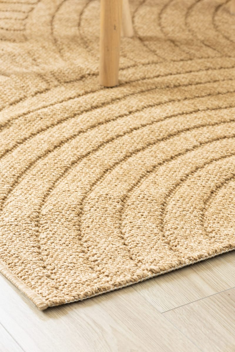 Maskinvevd teppe KM Home Capri Zen 160x230 cm Jute - jute - Tekstiler - Tepper & Matter - Utendørstepper