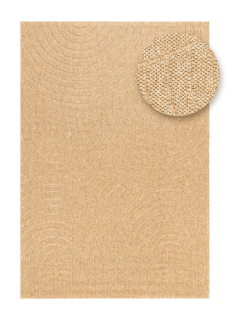 Maskinvevd teppe KM Home Capri Zen 160x230 cm Jute - jute - Tekstiler - Tepper & Matter - Utendørstepper