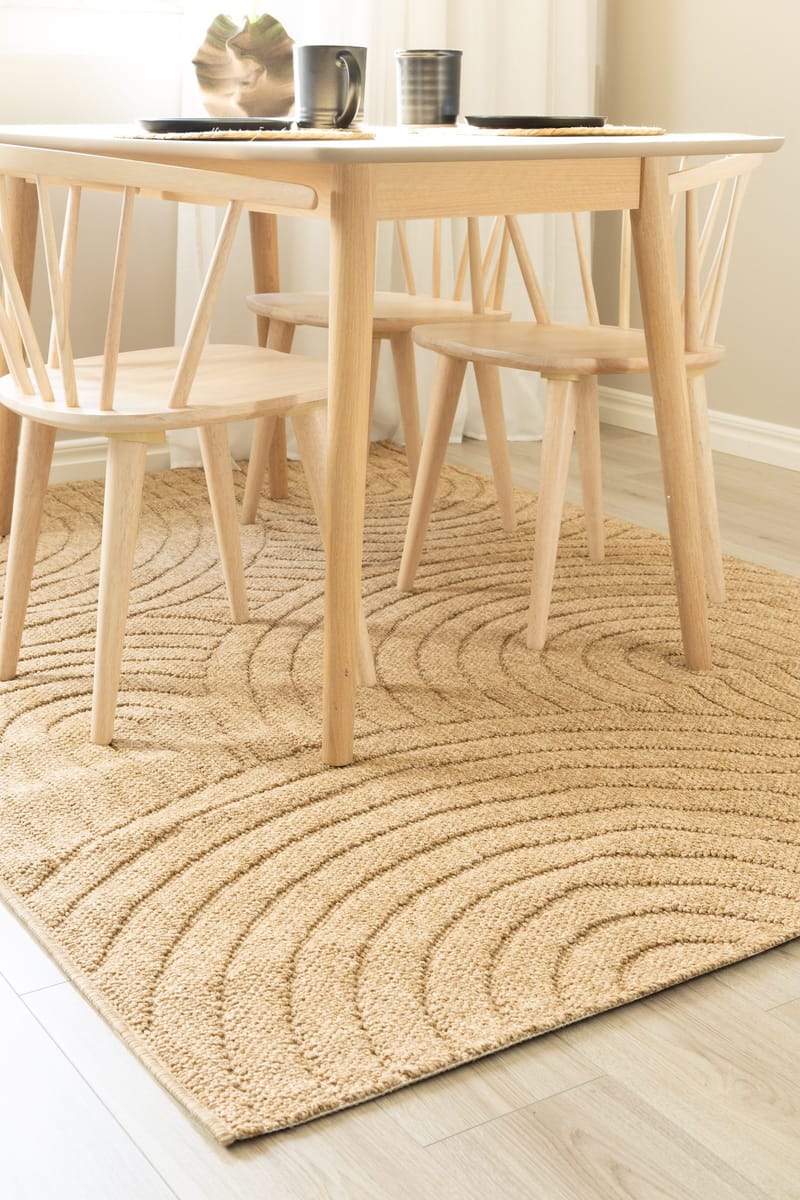 Maskinvevd teppe KM Home Capri Zen 160x230 cm Jute - jute - Tekstiler - Tepper & Matter - Utendørstepper