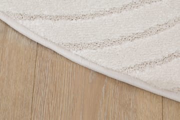 Maskinvevd teppe KM Home Genova Zen rund 120x120 cm Hvit - hvit - Tekstiler - Tepper & Matter - Moderne tepper - Wiltontepper