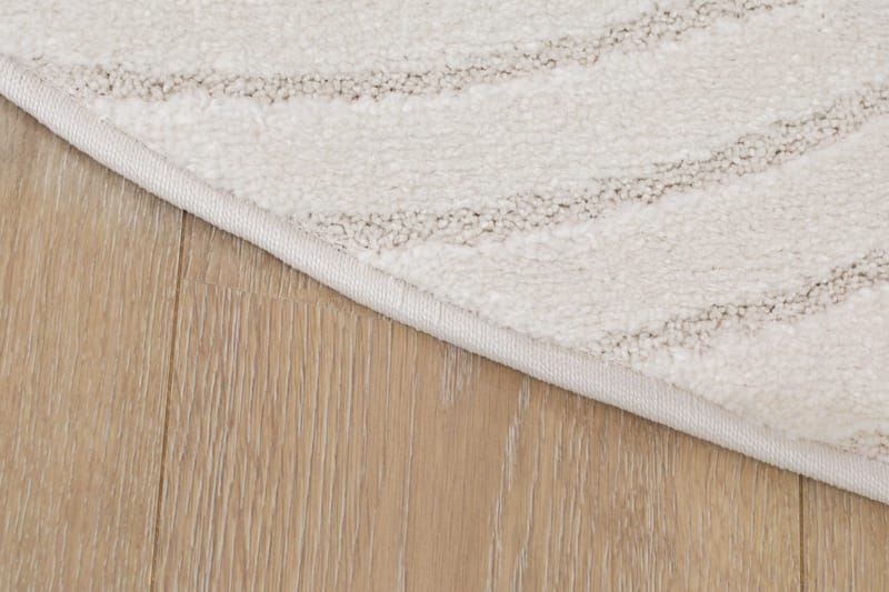 Maskinvevd teppe KM Home Genova Zen rund 120x120 cm Hvit - hvit - Tekstiler - Tepper & Matter - Moderne tepper - Wiltontepper